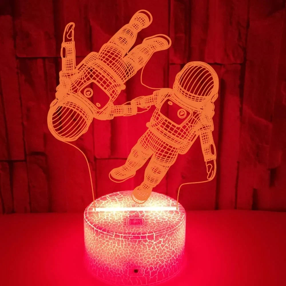 LumiAstro - 3D LED Astronaut Nattlampa med Färgförändring för Barnrum & Dekoration Carvallo