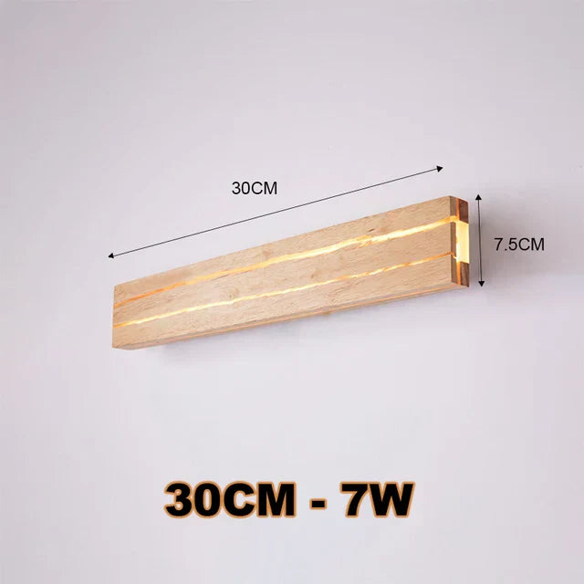 WoodGlow - Modern LED Trä Vägglampa med Sprickdesign Naturlig Belysning Carvallo