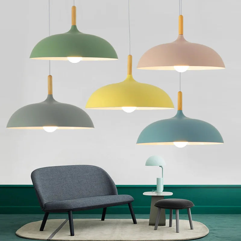Skandinavisk Pendellampa | Ek & Järn | Justerbar Höjd | E27 Lampa | Minimalistisk Nordisk Design Carvallo