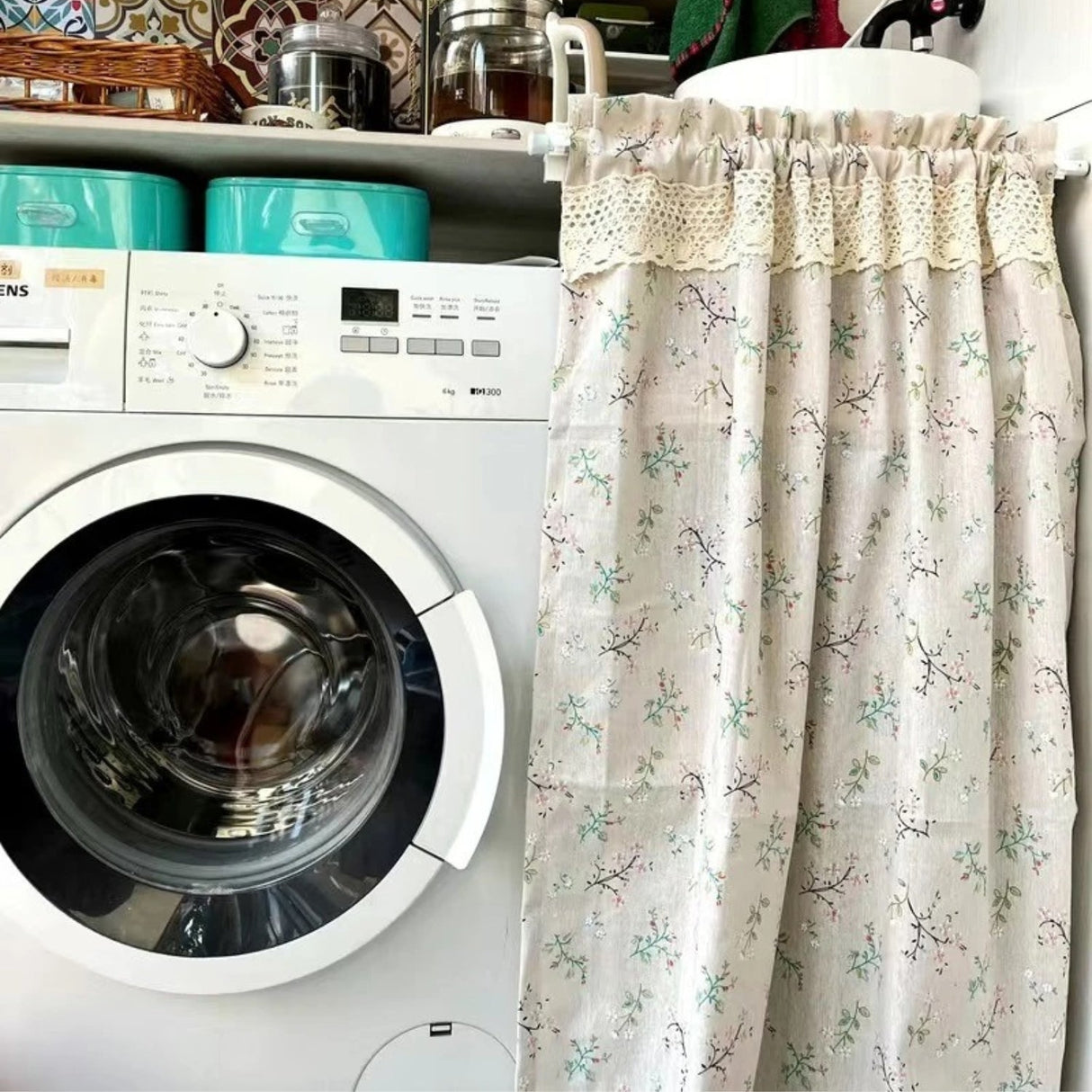 Nordic Bloom Kök Skåp Gardin Carvallo