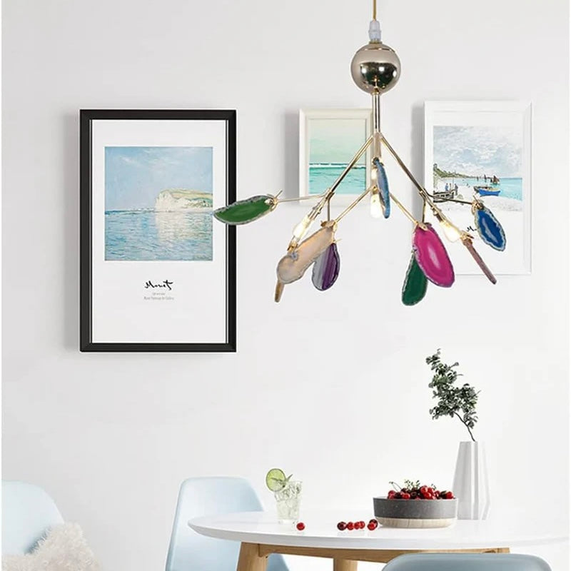 Nordic Agate Stone Chandelier | Modern Chandelier Light | Unique Home Decor | Metal | 11.8"–23.6" Carvallo