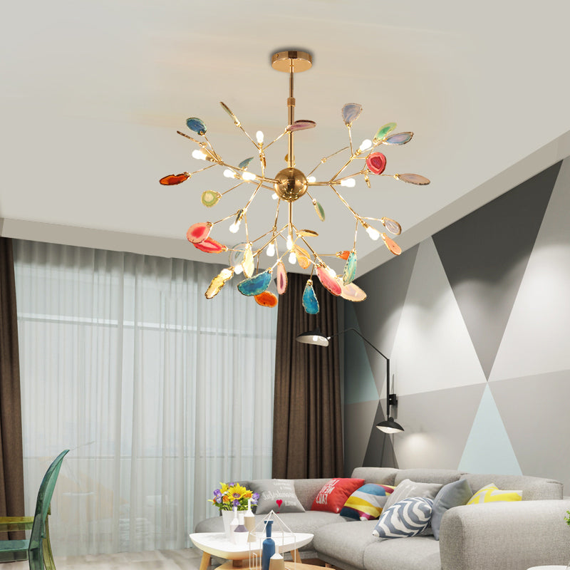 Nordic Agate Stone Chandelier | Modern Chandelier Light | Unique Home Decor | Metal | 11.8"–23.6" Carvallo