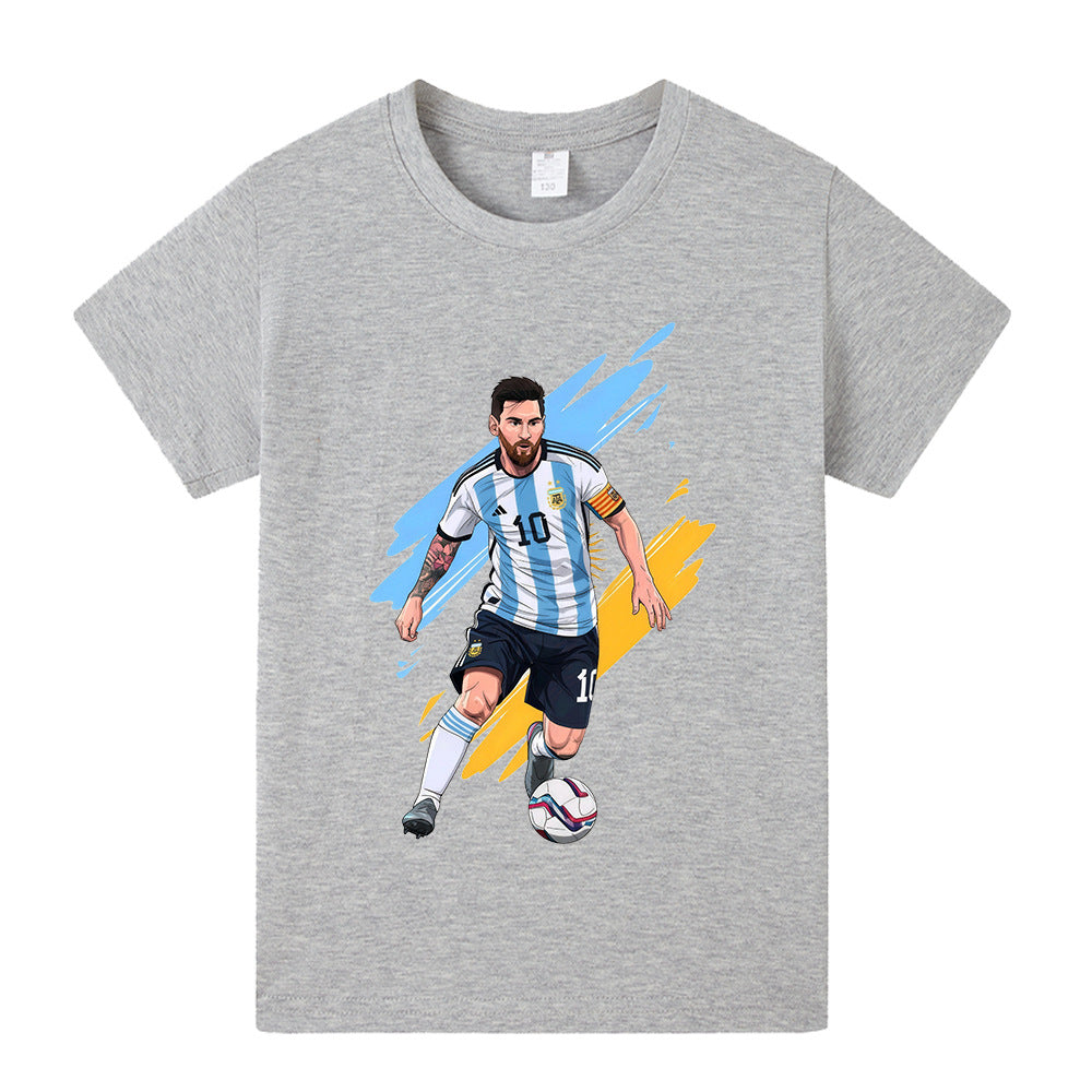 Lionel Messi Fotbolls T-shirt för Barn - Argetina Footballdinho