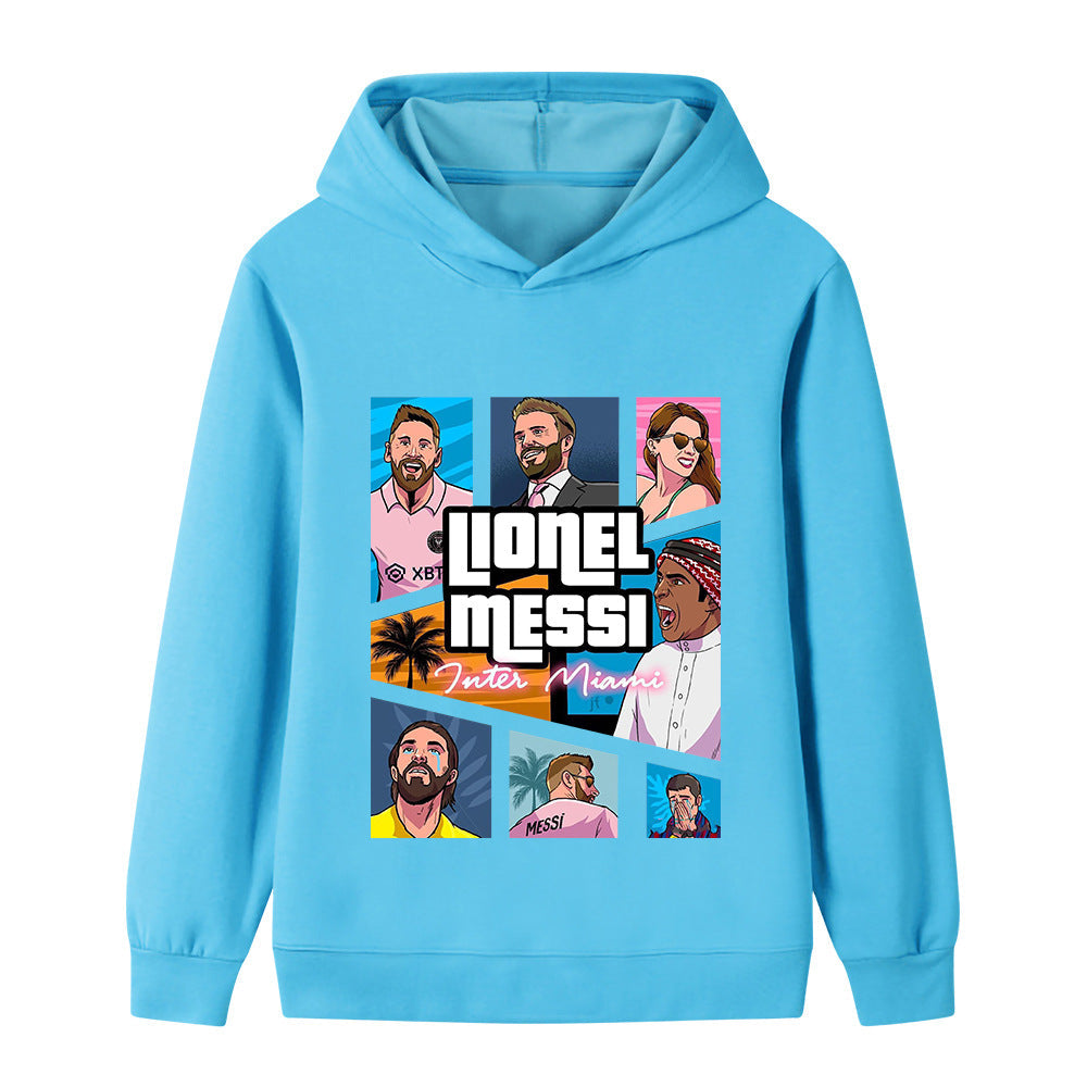 Messi Fotbolls Hoodie för Barn - Sportig Footballdinho
