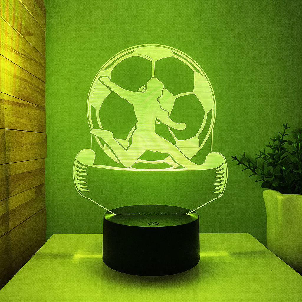 Fotboll 3D Illusion LED-Lampa - Nattlampa - med Fjärrkontroll Footballdinho