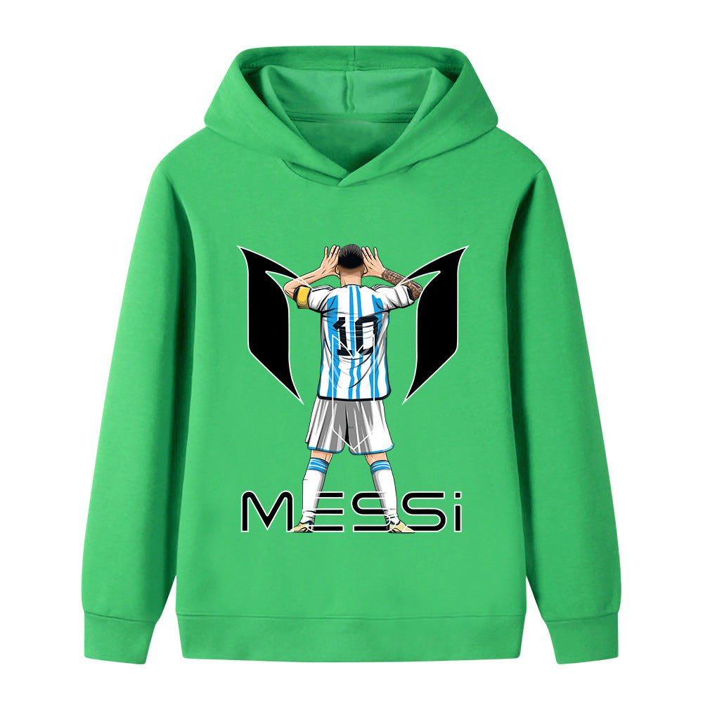 Lionel Messi Fotbolls Hoodie för Barn - Sportig Footballdinho