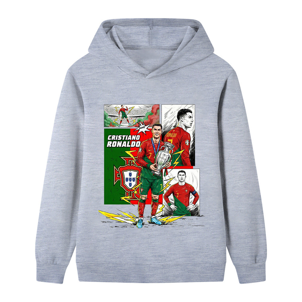Cristiano Ronaldo Fotbolls Hoodie för Barn - Portugal - Style Footballdinho