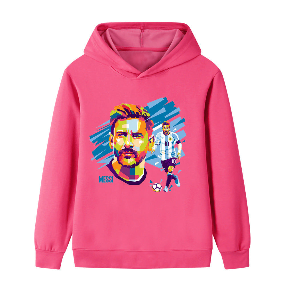Lionel Messi Fotbolls Hoodie för Barn - Mjuk Footballdinho