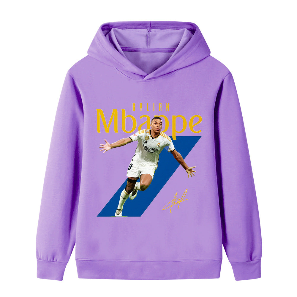 Mbappé Fotbolls Hoodie för Barn Footballdinho