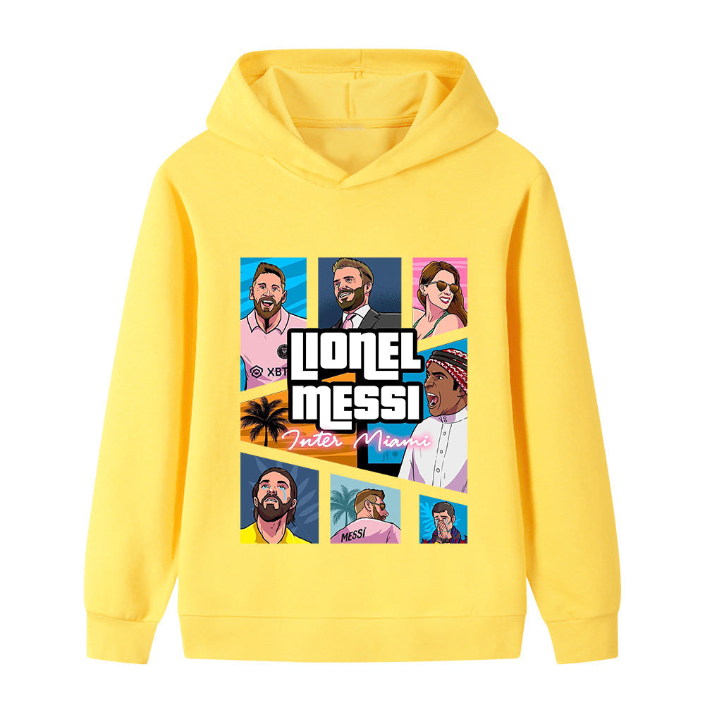 Messi Fotbolls Hoodie för Barn - Sportig Footballdinho