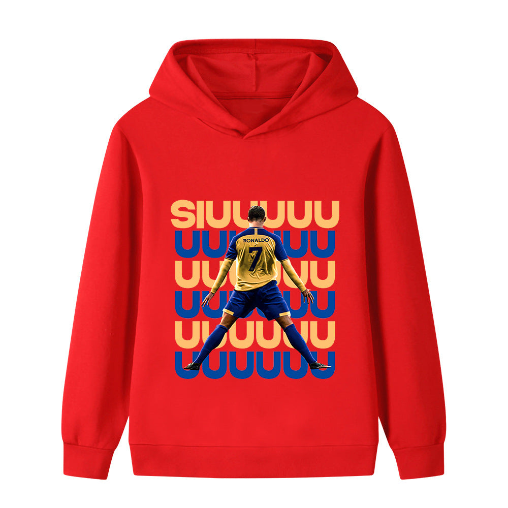 Ronaldo Fotbolls Hoodie för Barn - Siuuu Footballdinho