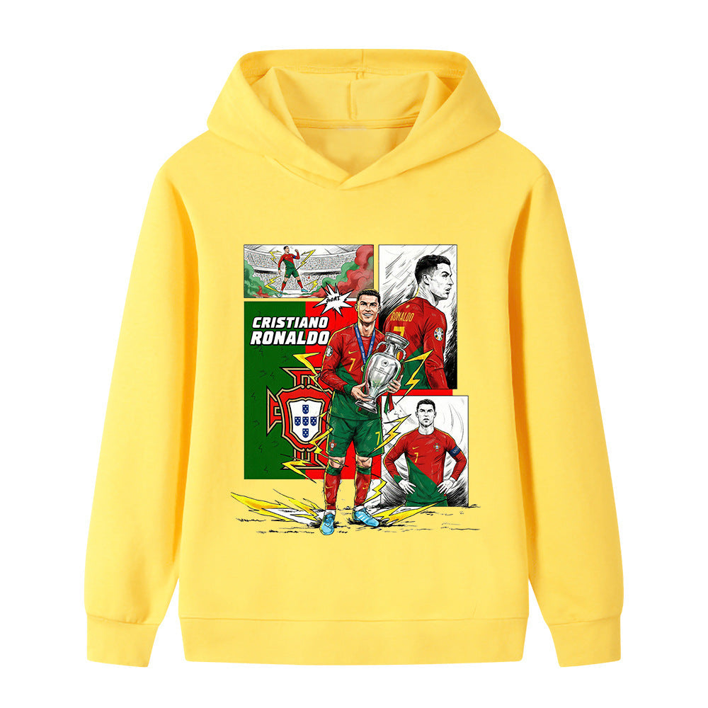 Cristiano Ronaldo Fotbolls Hoodie för Barn - Portugal - Style Footballdinho