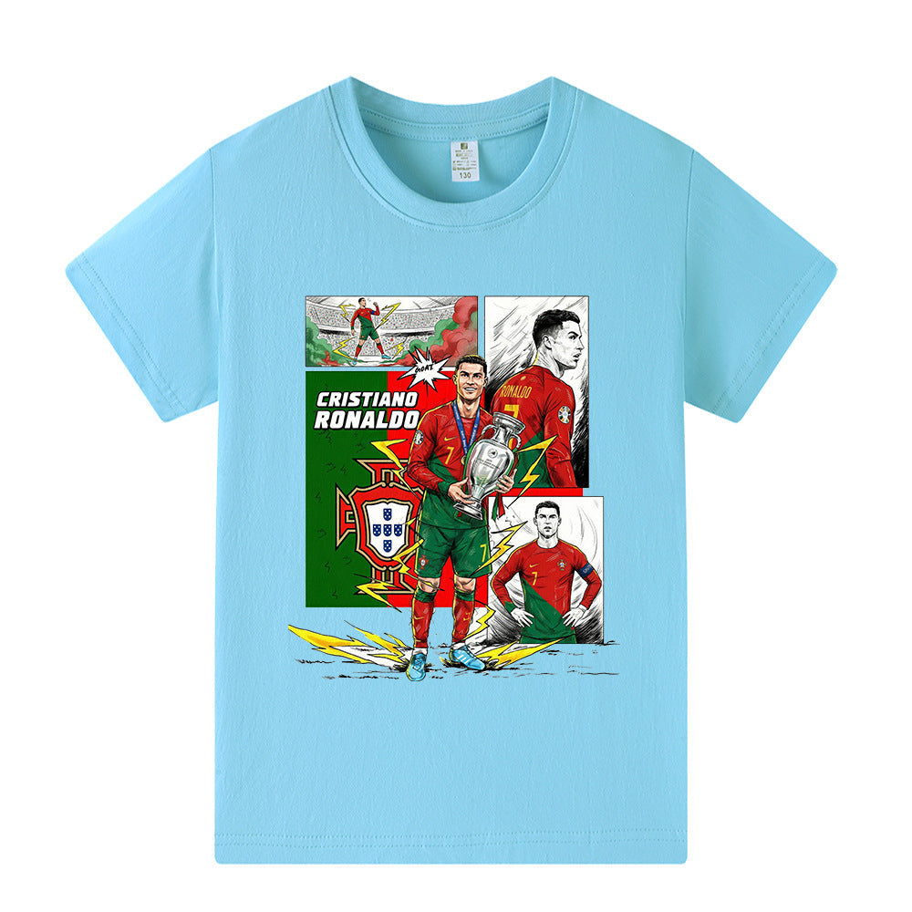 Cristiano Ronaldo Fotbolls T-shirt för Barn - Portugal - Style Footballdinho