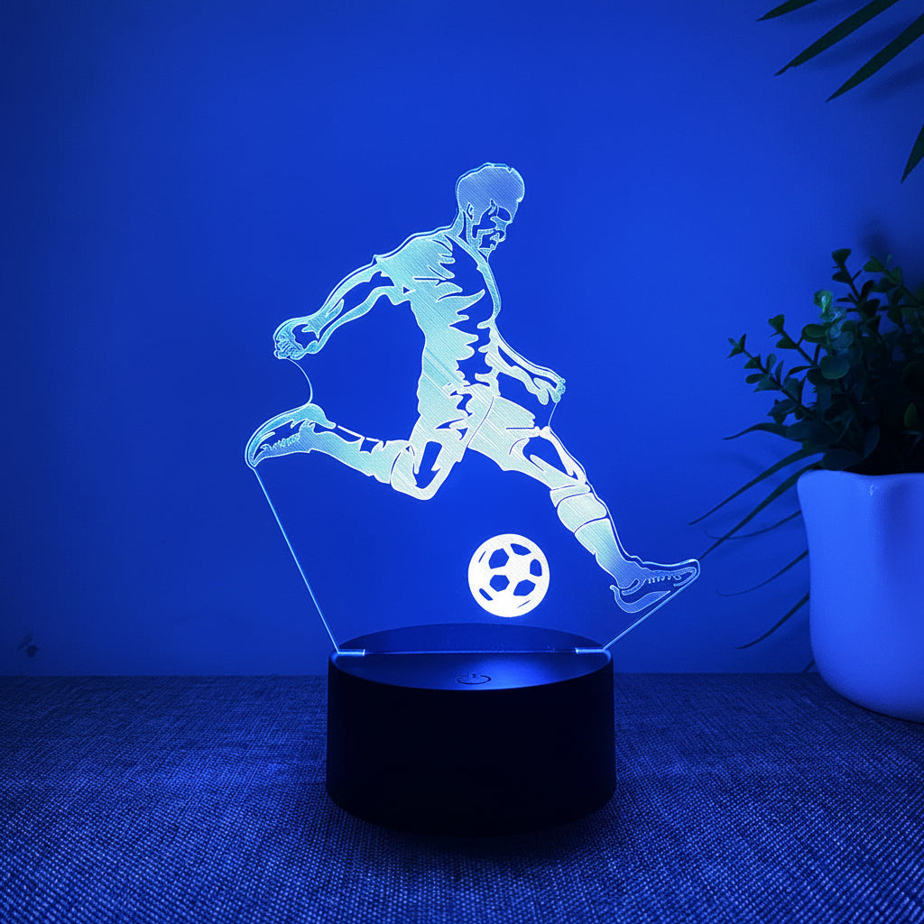 Fotboll 3D Illusion LED-Lampa - Nattlampa - 16 Färger Footballdinho