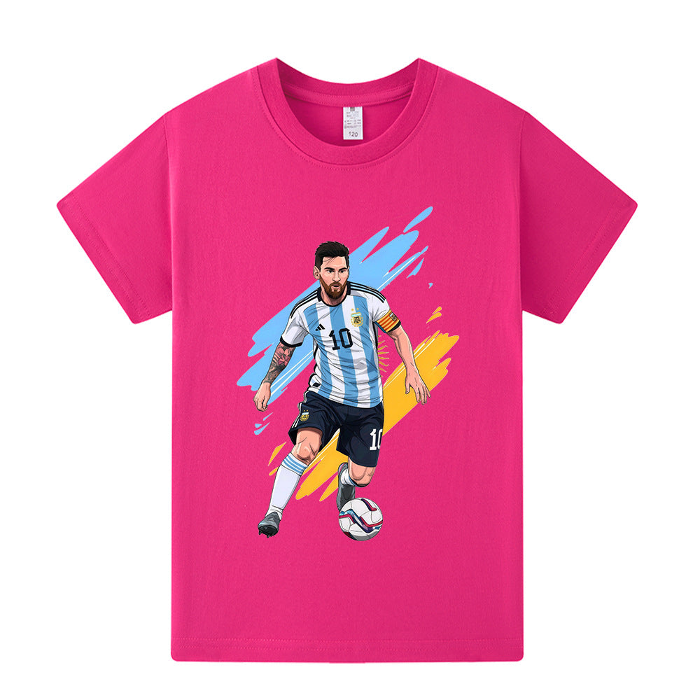 Lionel Messi Fotbolls T-shirt för Barn - Argetina Footballdinho