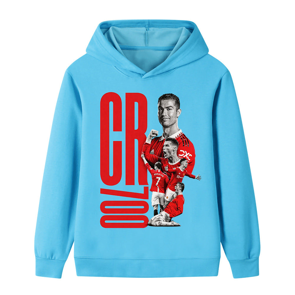 Cristiano Ronaldo Fotbolls Hoodie för Barn - Manchester United Footballdinho