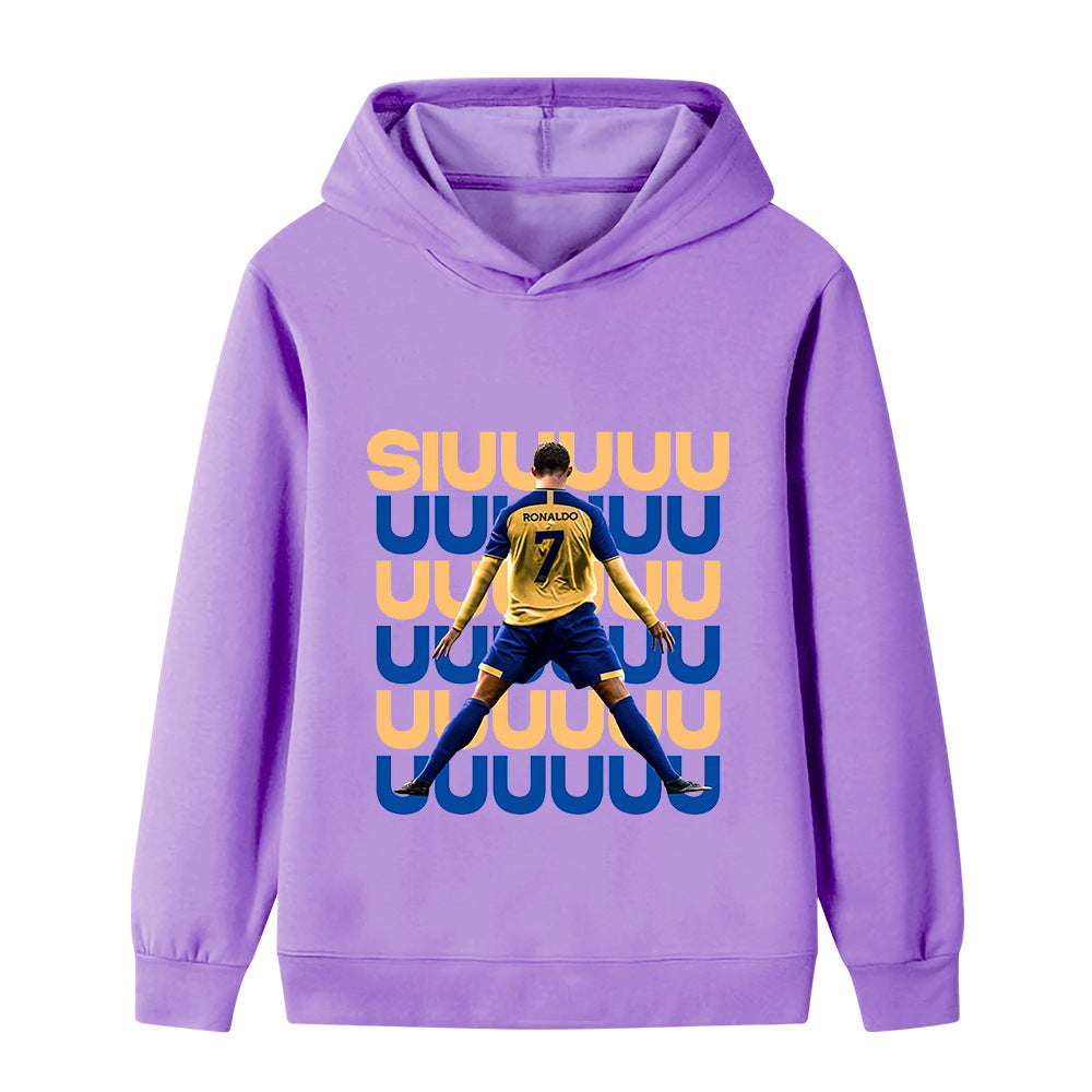 Ronaldo Fotbolls Hoodie för Barn - Siuuu Footballdinho