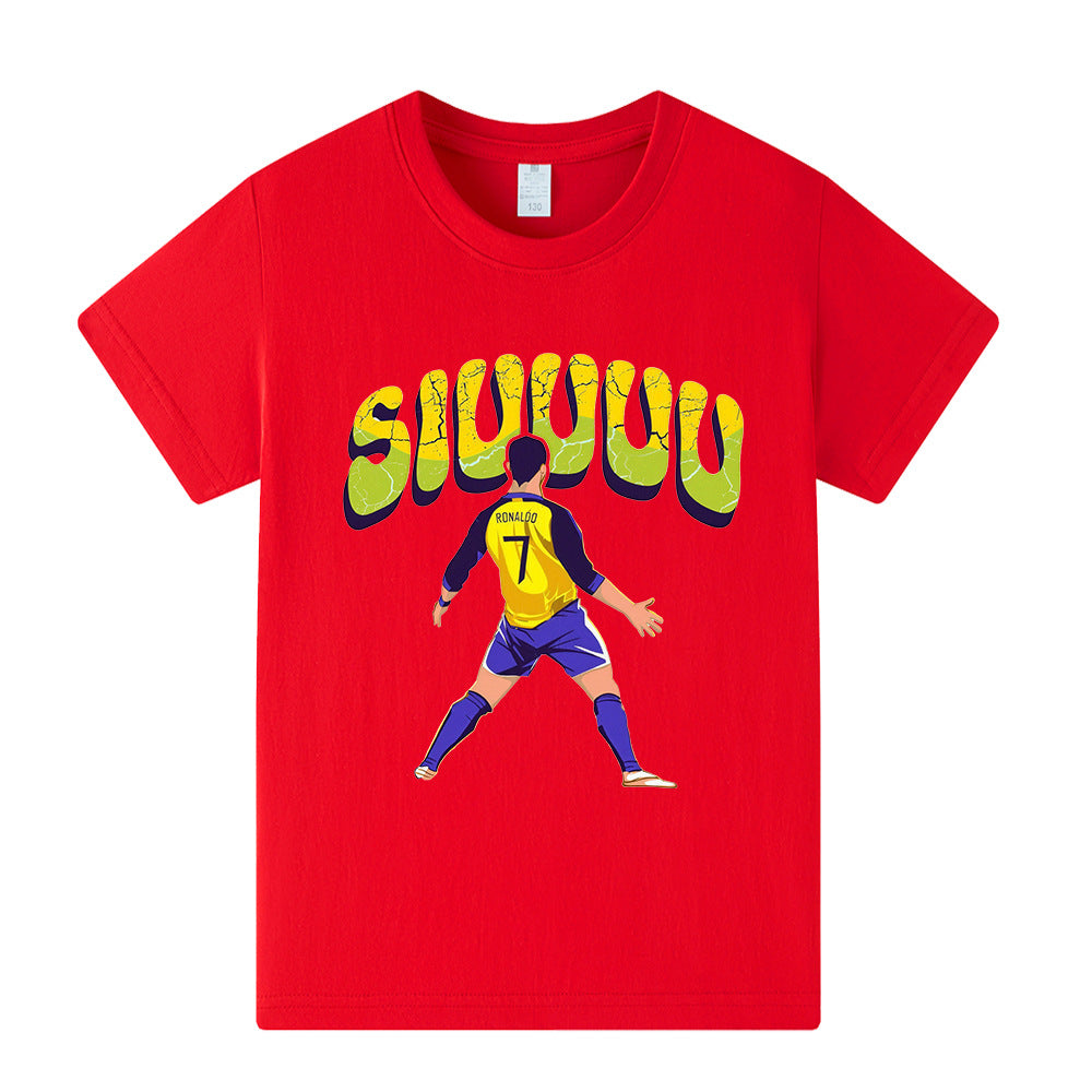 Cristiano Ronaldo Fotbolls T-shirt för Barn - Siuuu Footballdinho