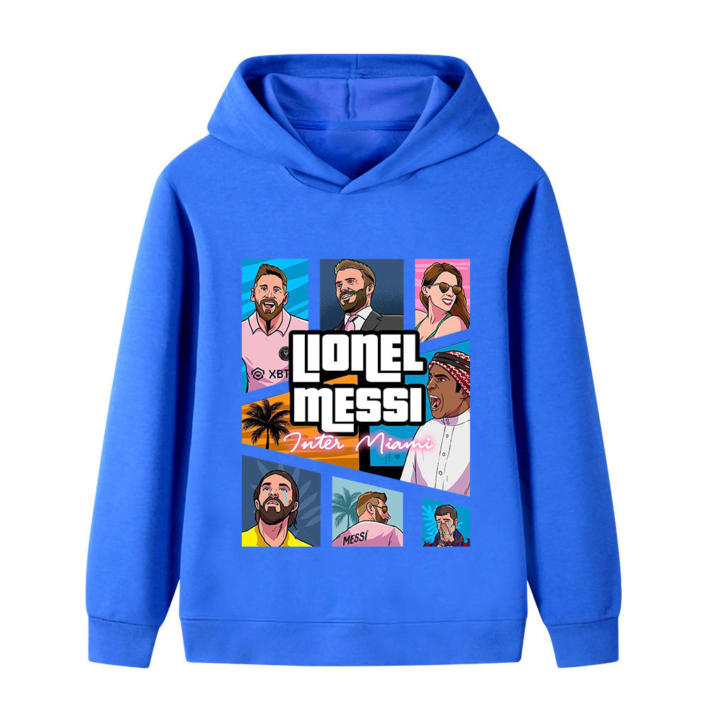Messi Fotbolls Hoodie för Barn - Sportig Footballdinho
