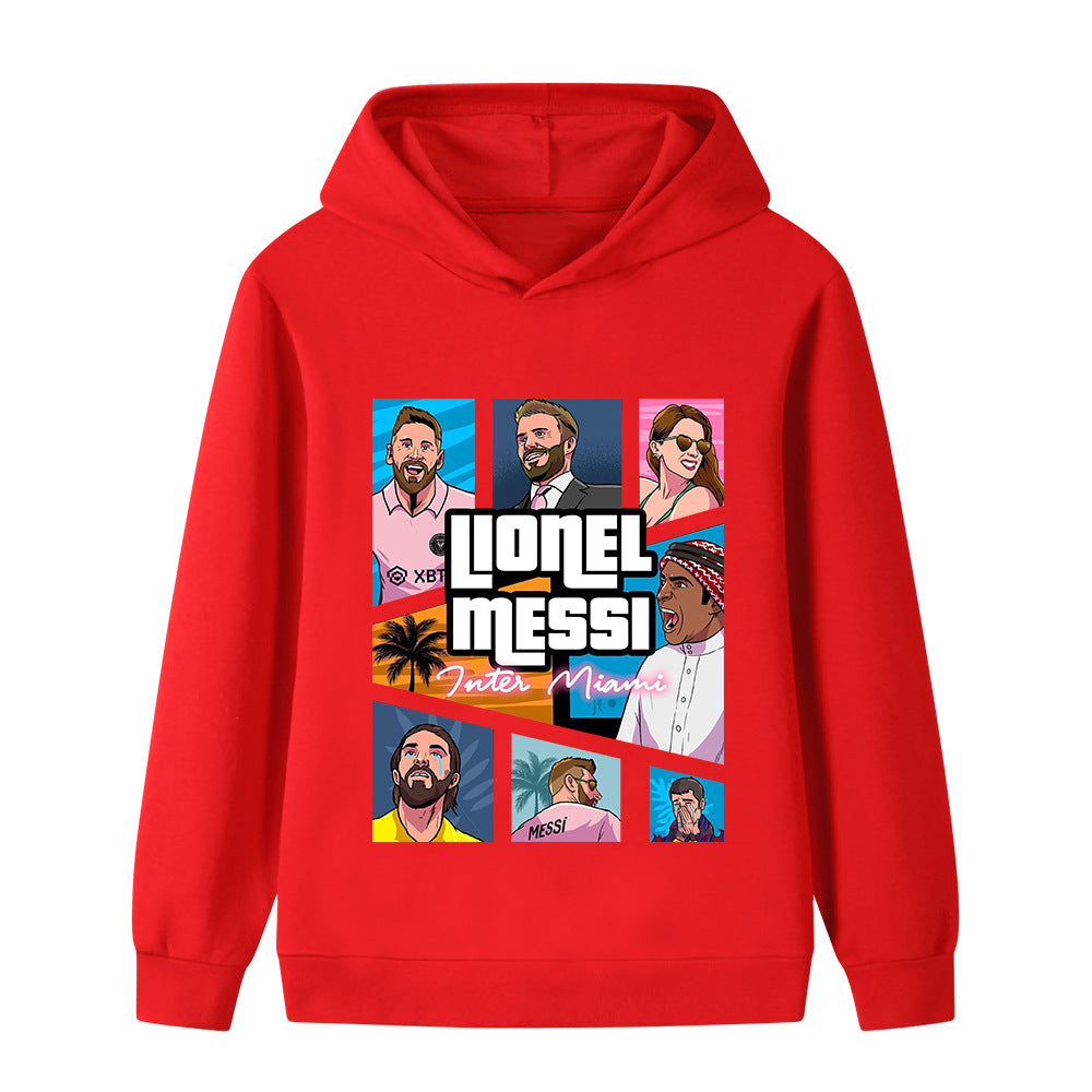 Messi Fotbolls Hoodie för Barn - Sportig Footballdinho