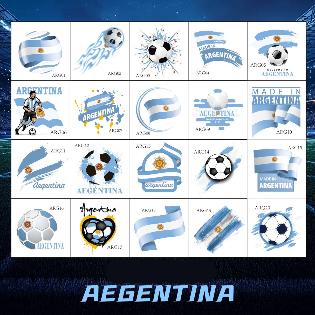 Fotbolls Klistermärken - Argentina Footballdinho