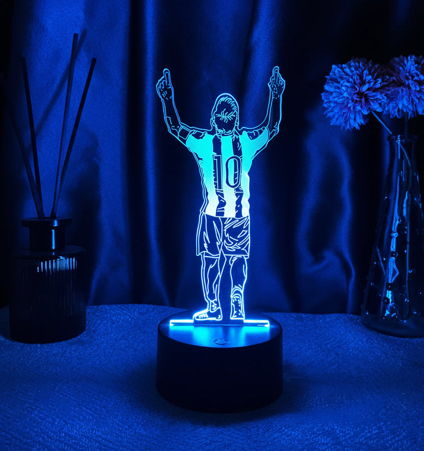 Lionel Messi 3D Illusion LED-Lampa - Nattlampa - med Fjärrkontroll Footballdinho