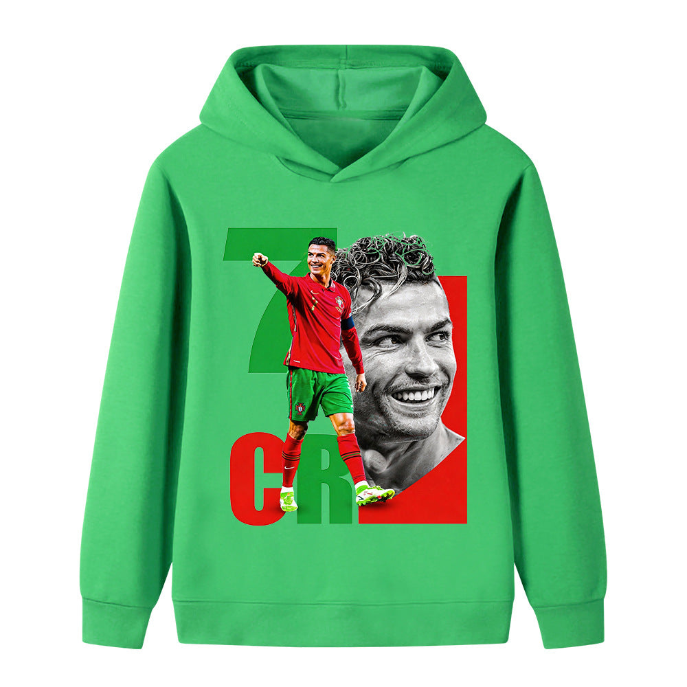 Cristiano Ronaldo Fotbolls Hoodie för Barn - Portugal Footballdinho