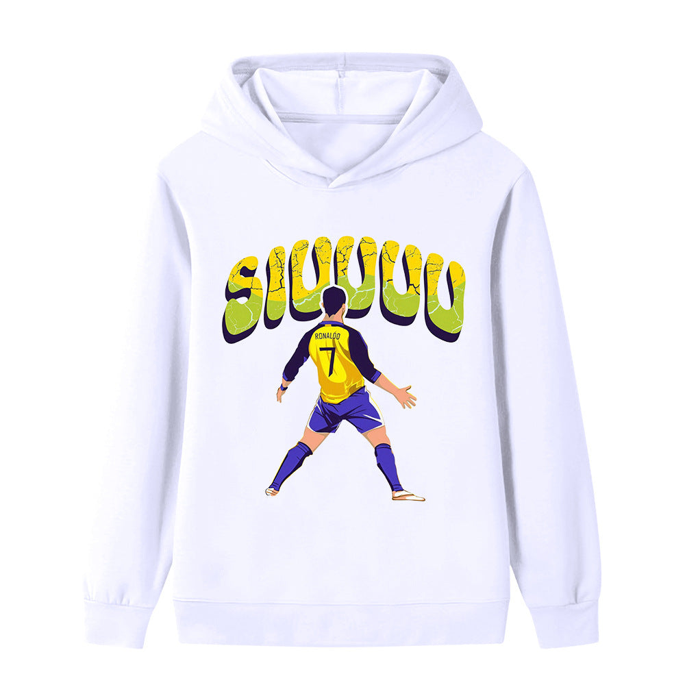 Cristiano Ronaldo Fotbolls Hoodie för Barn - Siuuu Footballdinho
