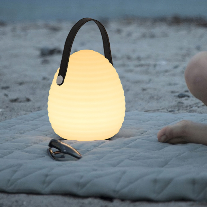 Carvallo Modern LED Utomhuslampa | 16 Färger & Fjärrkontroll | Uppladdningsbar & Vädertålig | Ø16 cm × H20 cm Carvallo