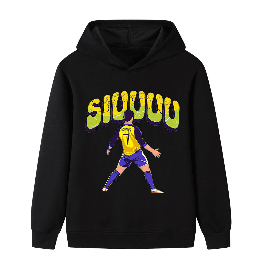 Cristiano Ronaldo Fotbolls Hoodie för Barn - Siuuu Footballdinho
