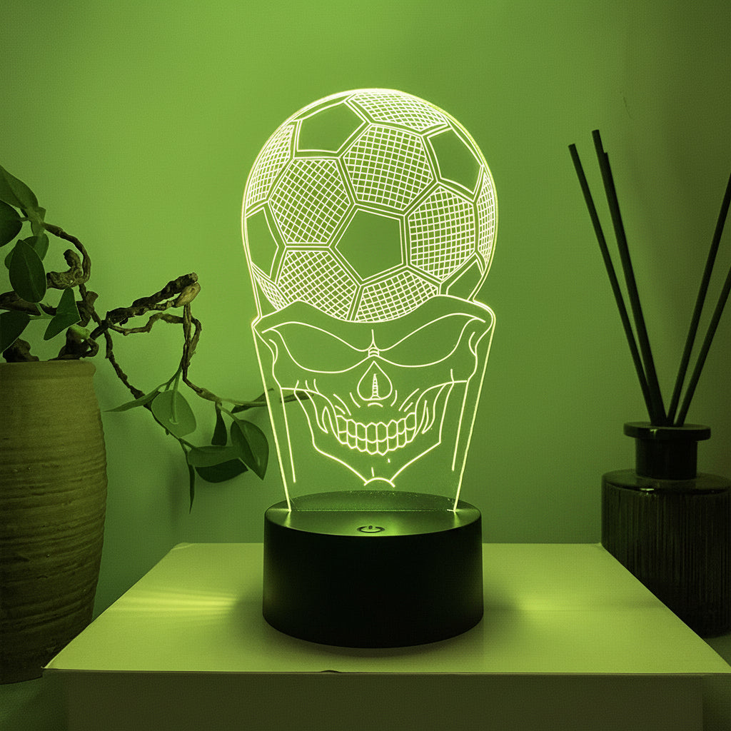 Fotboll 3D Illusion LED-Lampa - Nattlampa - med Fjärrkontroll Footballdinho