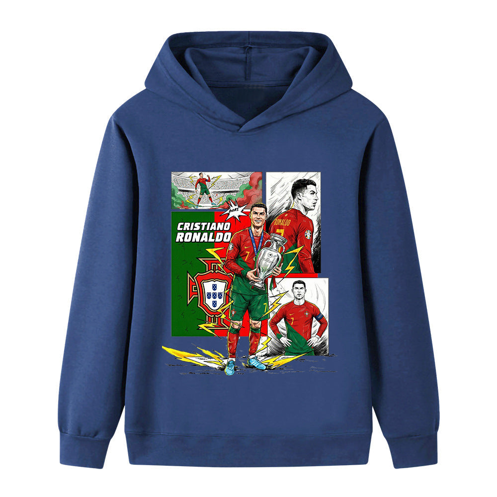 Cristiano Ronaldo Fotbolls Hoodie för Barn - Portugal - Style Footballdinho