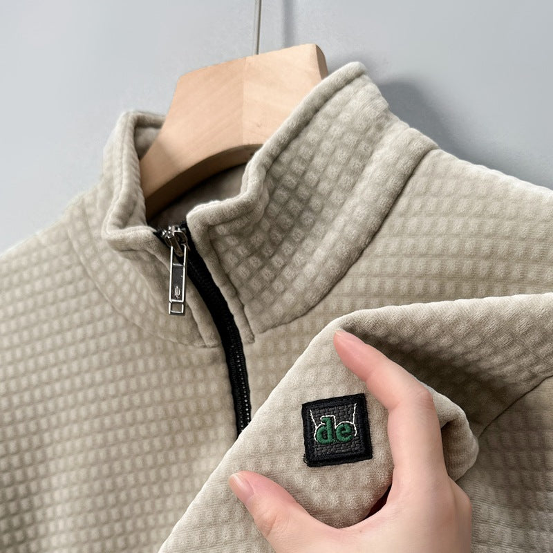 Herr Tröja Halvzip Alpaka Fleece Modern Design Komfortabel Stil Hemnix