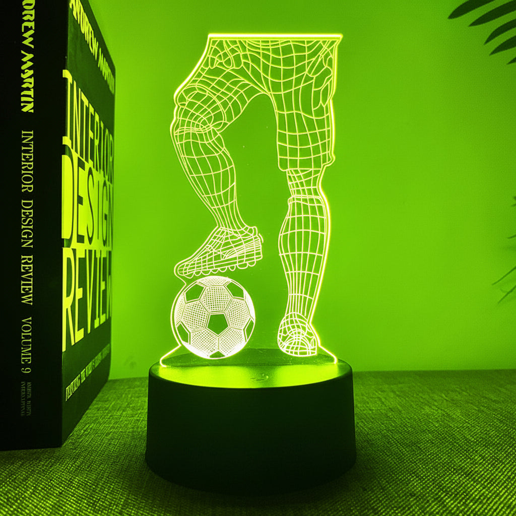 Fotboll 3D Illusion LED-Lampa - Nattlampa - 16 Färger Footballdinho