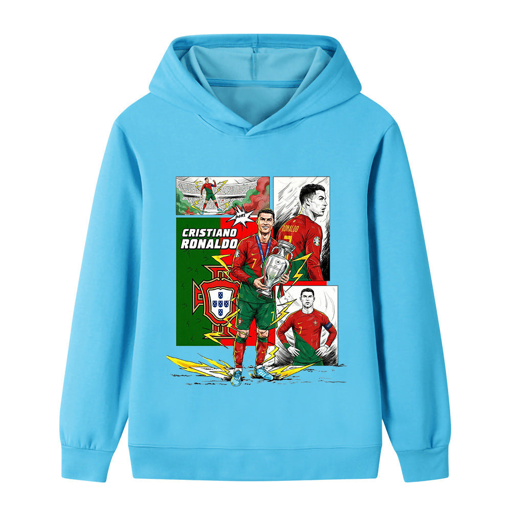 Cristiano Ronaldo Fotbolls Hoodie för Barn - Portugal - Style Footballdinho