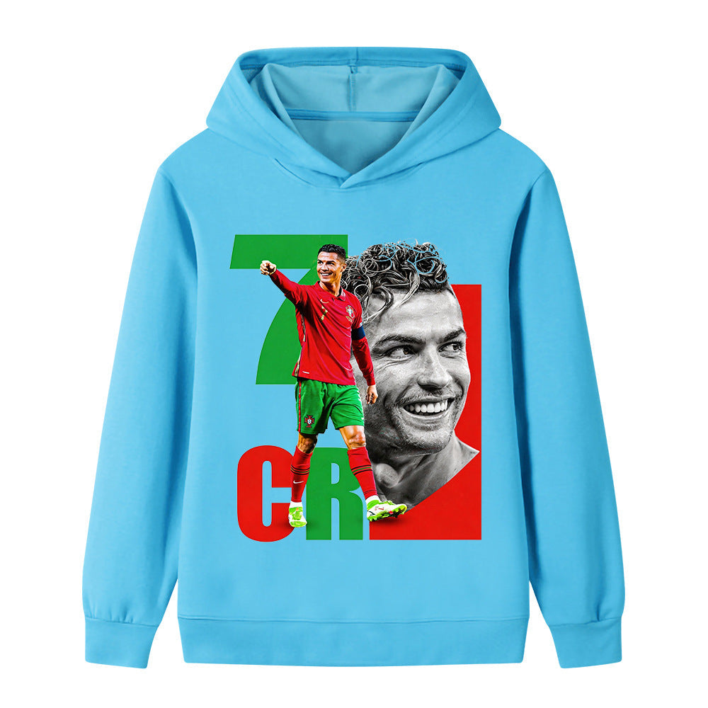 Cristiano Ronaldo Fotbolls Hoodie för Barn - Portugal Footballdinho