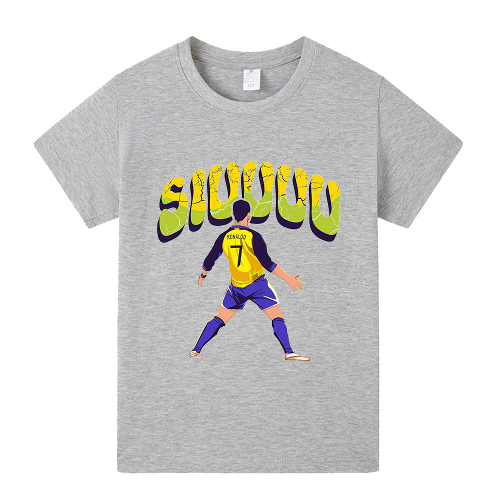 Cristiano Ronaldo Fotbolls T-shirt för Barn - Siuuu Footballdinho