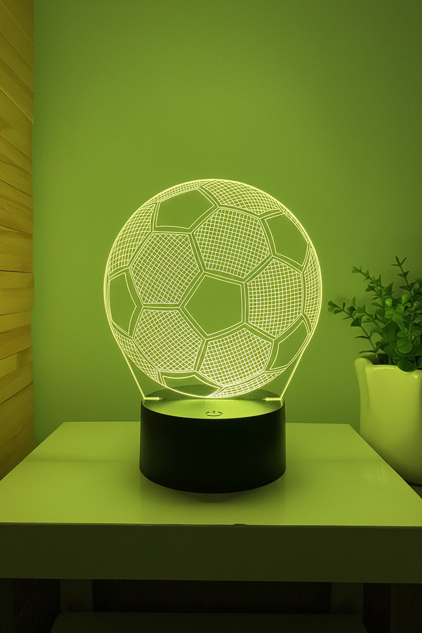 Fotboll 3D Illusion LED-Lampa - Nattlampa - 16 Färger Footballdinho