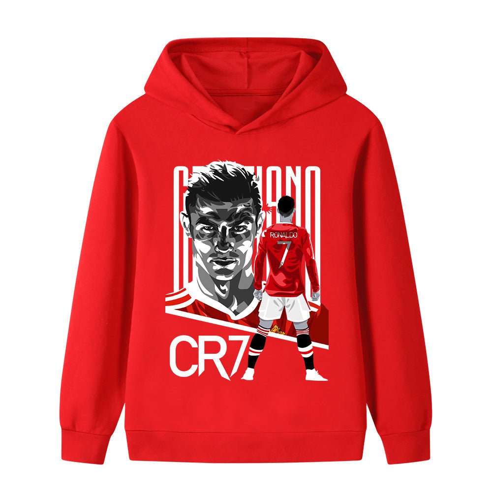 Cristiano Ronaldo Fotbolls Hoodie för Barn - Manchester United - Style Footballdinho