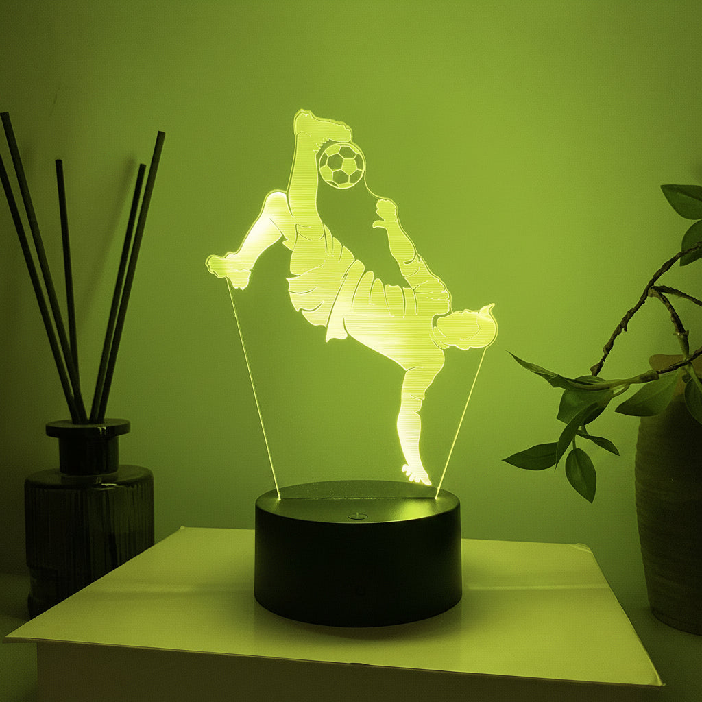 Fotboll 3D Illusion LED-Lampa - Nattlampa - med Fjärrkontroll Footballdinho