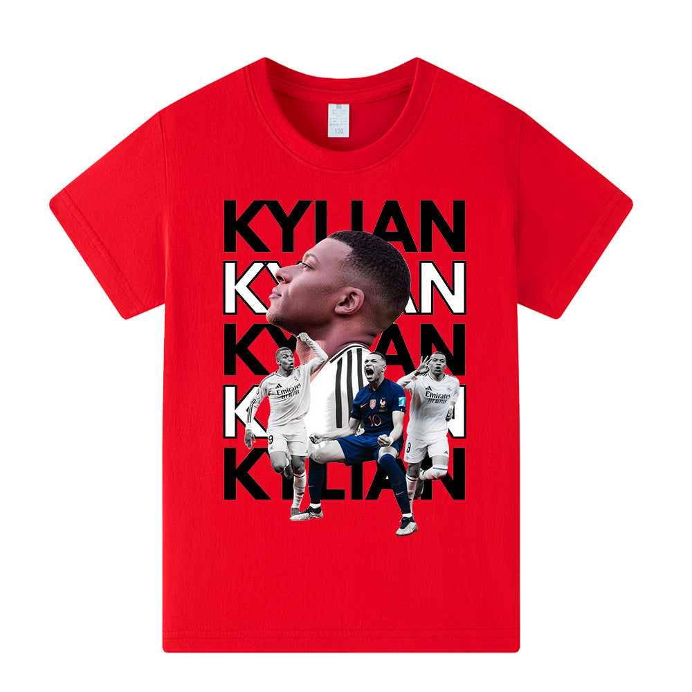 Kylian Mbappé Fotbolls T-shirt för Barn - Mbappe Footballdinho