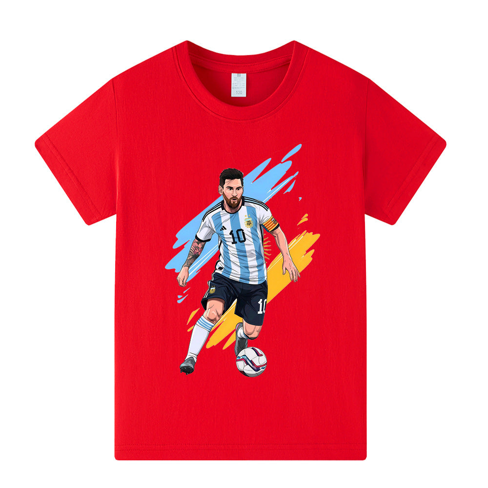 Lionel Messi Fotbolls T-shirt för Barn - Argetina Footballdinho
