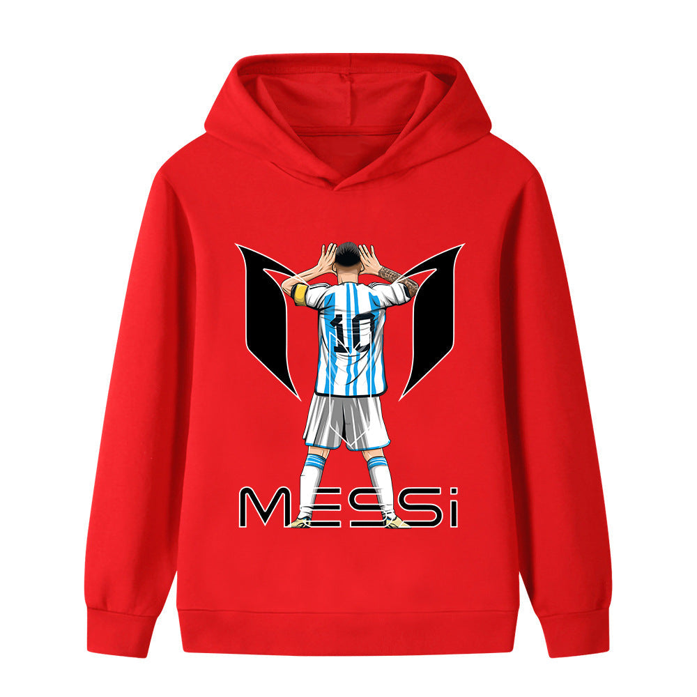Lionel Messi Fotbolls Hoodie för Barn - Sportig Footballdinho