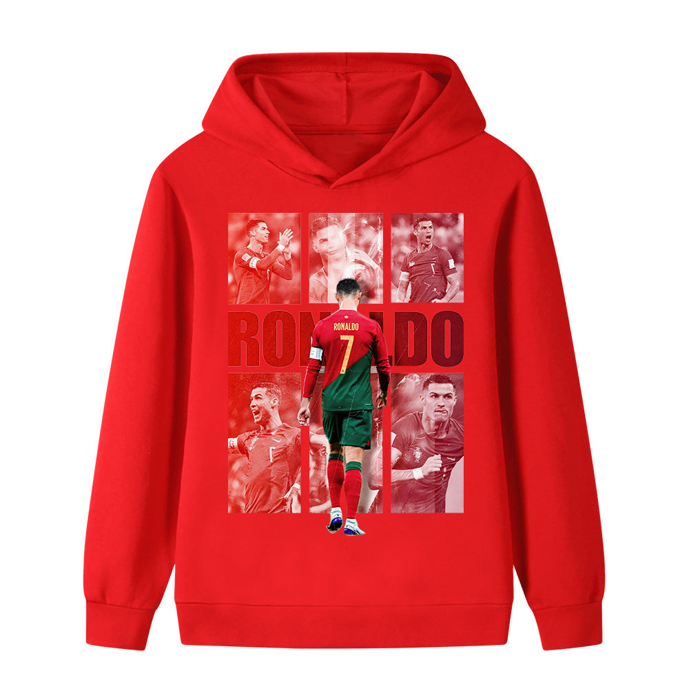 Ronaldo Fotbolls Hoodie för Barn - Portugal - Style Footballdinho
