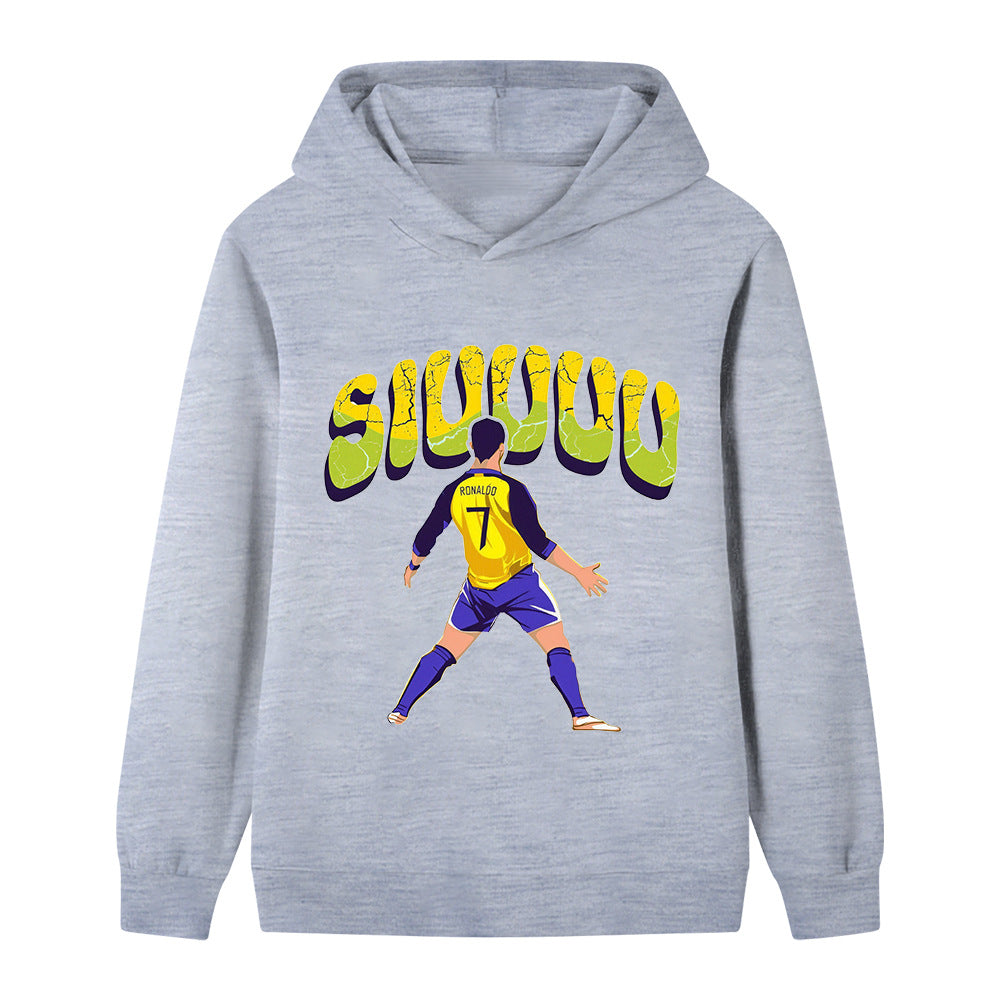 Cristiano Ronaldo Fotbolls Hoodie för Barn - Siuuu Footballdinho