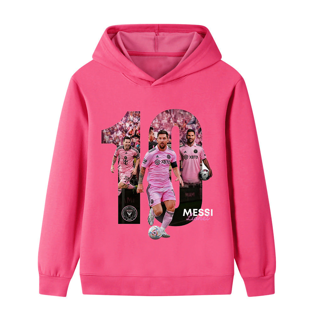 Lionel Messi Fotbolls Hoodie för Barn - Miami Footballdinho