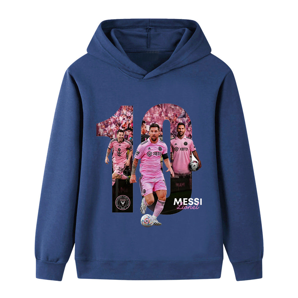 Lionel Messi Fotbolls Hoodie för Barn - Miami Footballdinho