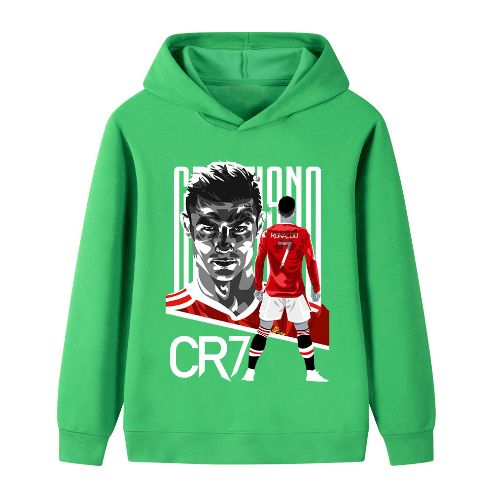 Cristiano Ronaldo Fotbolls Hoodie för Barn - Manchester United - Style Footballdinho