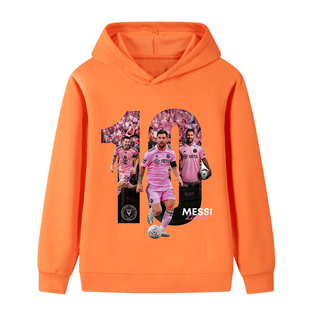 Lionel Messi Fotbolls Hoodie för Barn - Miami Footballdinho