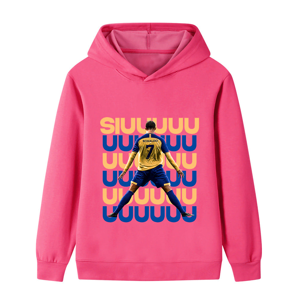 Ronaldo Fotbolls Hoodie för Barn - Siuuu Footballdinho